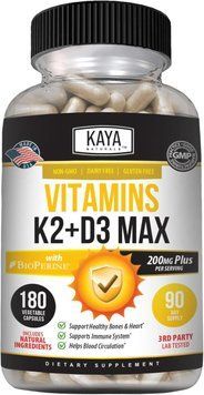 Домішка преміумкласу вітамін D і вітамін Kaya Naturals Vitamins K2 with D3 5000IU 180 капсул 43819538244 фото