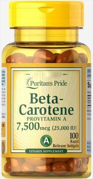 Вітаміни Puritan's Pride Beta-Carotene 25,000 IU 100 капсул (4384301432) 1060001256 фото