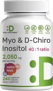 Инозитол премиум-класса Deal Supplement Myo-Inositol & D-Chiro Inositol 240 капсул 2394217252 фото