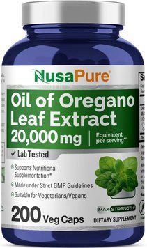 Екстракт олії орегано преміумкласу NusaPure Oil of Oregano Leaf Extract 200 капсул 2342091473 фото