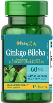 Спеціальний продукт Puritan's Pride Ginkgo Biloba Standardized Extract 60 mg 120 таблеток (4384302589) 1437159720 фото