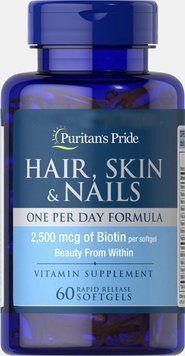 Вітаміни Puritan's Pride Hair, Skin & Nails One Per Day Formula 60 капсул (4384301444) 1060001268 фото