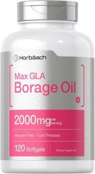 Домішка преміумкласу олія бурачника Horb&auml;ach Borage Oil 120 капсул 2487313453 фото