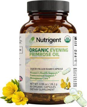 Добавка премиум-класса органическое масло примулы вечерней Nutrigent Organic Evening Primrose Oil 60 капсул 43819538205 фото