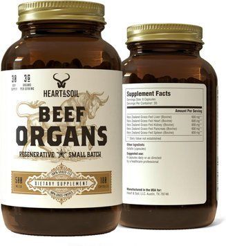 Домішка преміумкласу для загального здоров'я HEART&SOIL Beef Organs 180 капсул 43819538857 фото