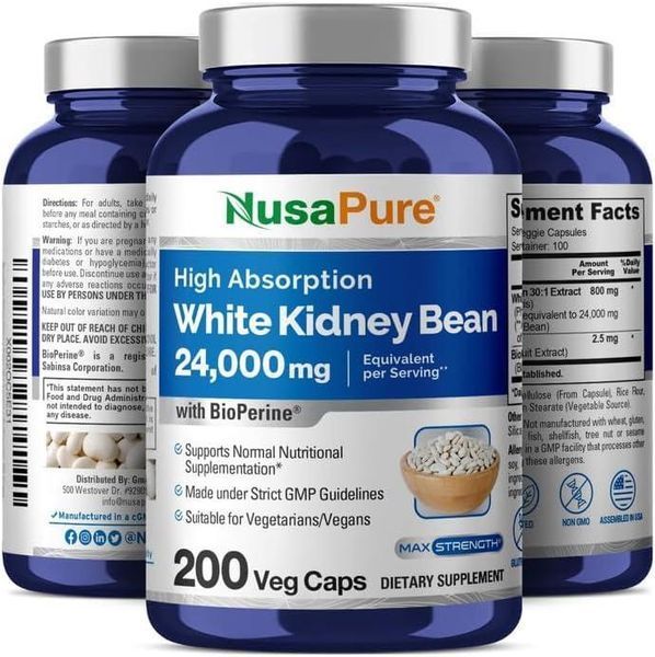 Біла квасоля преміумкласу NusaPure White Kidney Beans 200 капсул 2287721310 фото