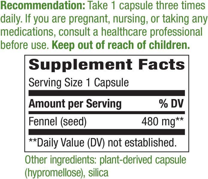 Традиционное средство для нормализации пищеварения Nature's Way Fennel Seed 100 капсул 4384305844 фото