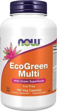 Сбалансированный комплекс витаминов и минералов NOW EcoGreen Multi Vitamin Veg Capsules 180 капсул 4384306061 фото