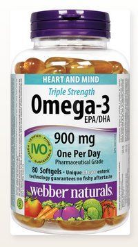 Спеціальний продукт Webber Naturals Triple Strength Omega-3 900 mg 80 капсул (4384303451) 1437160742 фото