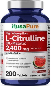 Цитрулін преміумкласу NusaPure L-Citrulline 200 таблеток 2257678269 фото