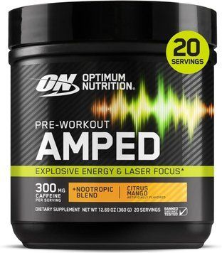 Домішка преміумкласу збільшення енергії сили продуктивності Optimum Nutrition Amped Pre-Workou 360 г 2877815259 фото