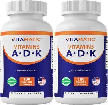 Домішка преміумкласу для здоров'я кісток, засвоєння кальцію Vitamatic ADK Vitamin 360 капсул 2696114745 фото