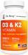 Добавка премиум-класса Витамин D3 и K2 с маслом MCT Dr. Berg Nutritionals Vitamin D3 K2 60 капсул 4383758194 фото 1