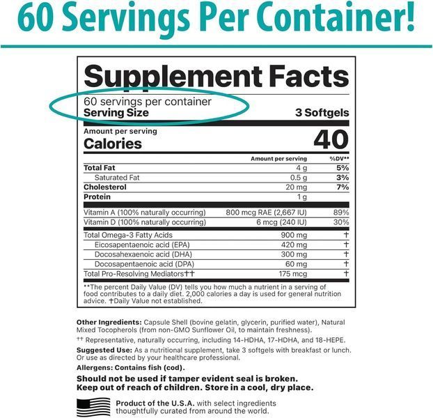 Добавка премиум-класса масло печени аляскинской трески Jigsaw Health Alaskan Cod Liver Oil 180 капсул 4382032498 фото