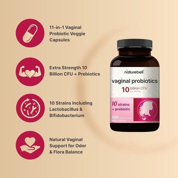 Добавка премиум-класса природные вагинальные пробиотики NatureBell Vaginal Probiotics 10 Billion CFU 120 капсул 4384307693 фото