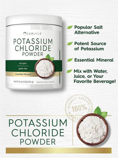 Добавка премиум-класса калий Carlyle Potassium Chloride Powder 454 г 4383641350 фото