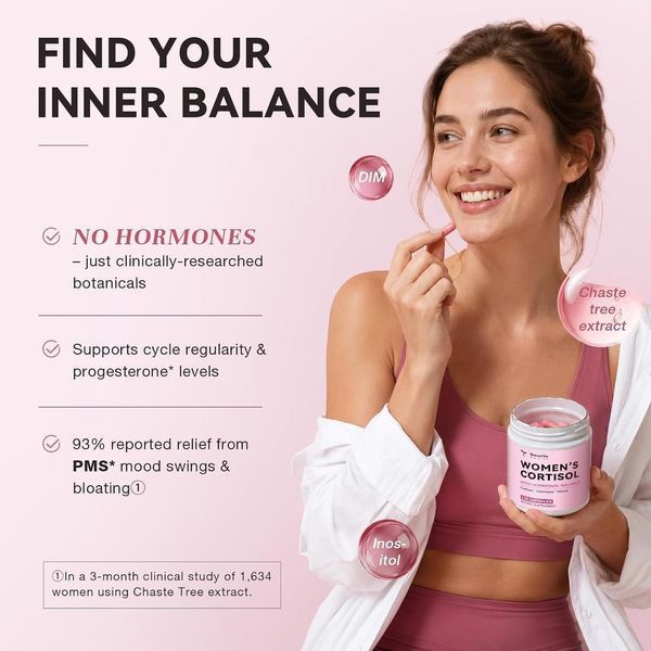 Домішка преміумкласу для гормонального балансу Totaria Women's Cortisol with Hormonal Balance 120 капсул 43819538759 фото