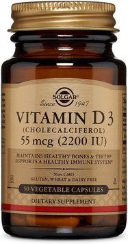 Витамины Solgar Vitamin D3 55 mcg (2,200 IU) 50 капсул (4384302802) 4384302802 фото