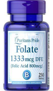 Спеціальний продукт Puritan's Pride Folic Acid 800 mcg 250 таблеток (4384301567) 1060001384 фото