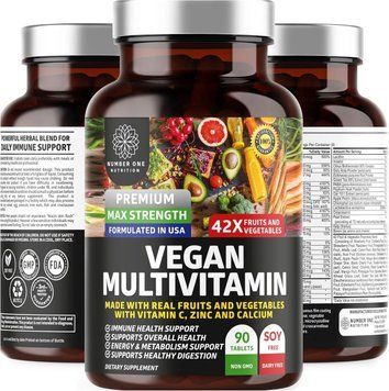 Добавка премиум-класса мультивитамины на растительной основе Number One Nutrition Vegan Multivitamins 90 таблеток 4384308702 фото