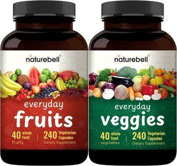 Добавка премиум-класса цельнопищевая фруктово-овощная смесь NatureBell Fruit and Veggies 480 капсул 4384307695 фото