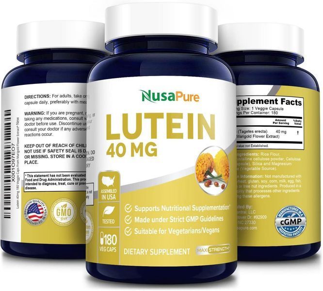 Лютеин премиум-класса NusaPure Lutein 40mg 180 капсул 4384306784 фото