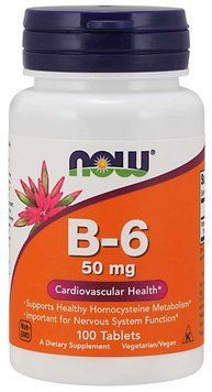 Вітаміни NOW Vitamin B-6 50 mg Tablets 100 таблеток (4384301946) 1060004648 фото
