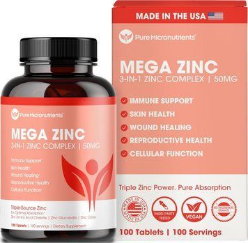 Добавка премиум-класса цинк Pure Micronutrients Mega Zinc 100 таблеток 2903449357 фото