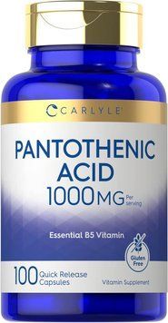 Добавка премиум-класса пантотеновая кислота витамин B5 Carlyle Pantothenic Acid 1000mg 100 капсул 4383531247 фото