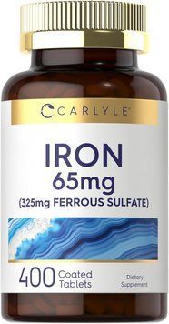 Домішка преміумкласу щоденне залізо Carlyle Iron Ferrous Sulfate 65 mg 400 таблеток 2570002127 фото