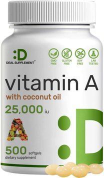 Высокоэффективный витамин А премиум-класса Deal Supplement Vitamin A 25000 IU 500 капсул 2398440249 фото