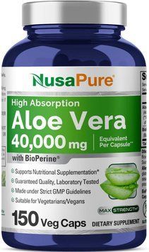 Алоэ Вера премиум-класса NusaPure Aloe Vera 40,000mg 150 капсул 4384306736 фото