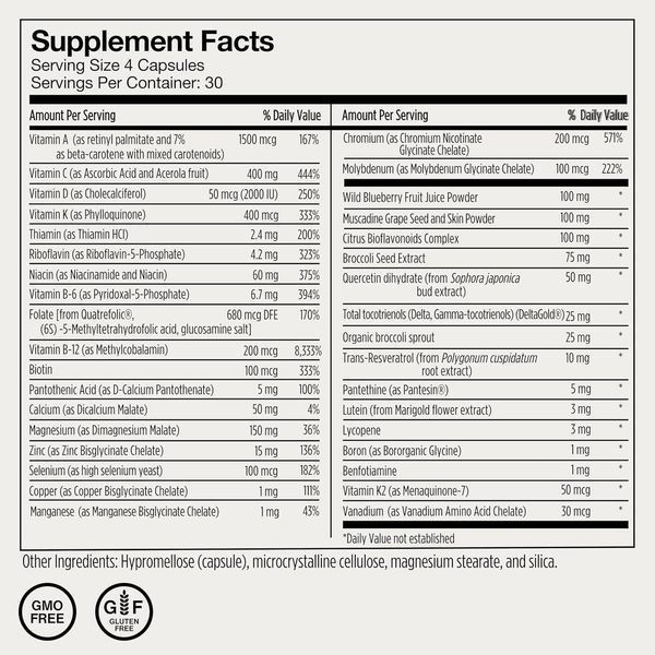Домішка преміумкласу підтримує енергію здоров'я імунітету Momentous Essential Multivitamin 120 капсул 3193743995 фото