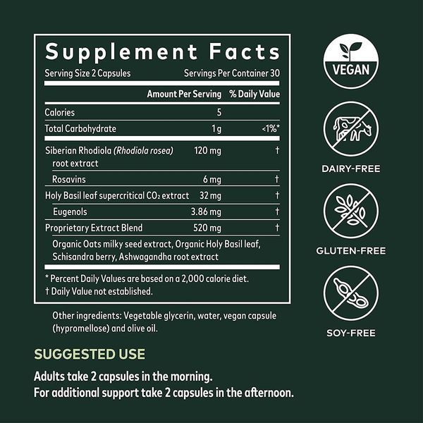 Спеціальний продукт Gaia Herbs Adrenal Health Daily Support 120 капсул (4384304369) 1684742048 фото