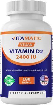 Добавка премиум-класса витамин D2 Vitamatic Vitamin D2 60 mcg 2400 IU 180 таблеток 4384308337 фото