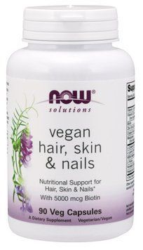 Вітаміни NOW Hair, Skin & Nails, Vegan Veg Capsules 90 капсул (4384301371) 1060001199 фото