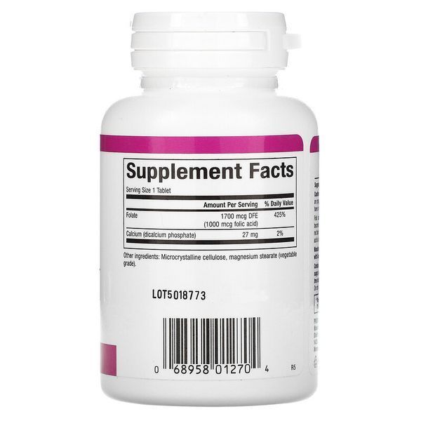 Natural Factors Folic Acid 1,000 mcg 90 таблеток (4384304201) 1589283496 фото