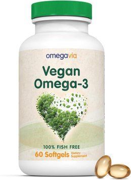 Домішка преміумкласу веганське омега-олія OmegaVia Vegan Omega 3 60 капсул 2677483000 фото
