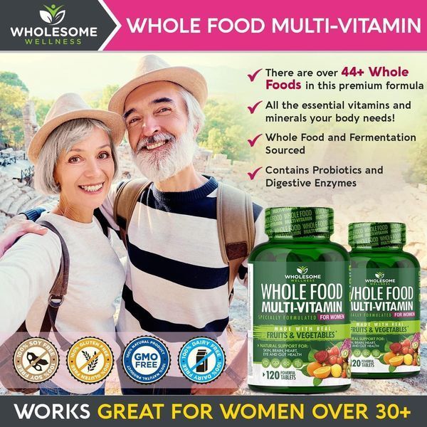 Цельнопищевые мультивитамины для женщи Wholesome Wellness Whole Food Multivitamin for Women 120 таблеток 4384305903 фото