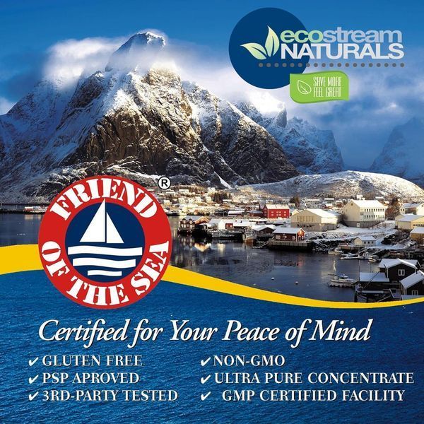 Добавка премиум-класса глубоководные концентрированные омега-3 ecostream Naturals Omega 3 Fish Oil DPA-EPA-DHA 2,900mg 90 капсул 4382625706 фото