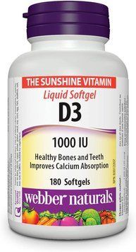 Витамины Webber Naturals Vitamin D3 1000 IU 180 капсул (4384303468) 4384303468 фото