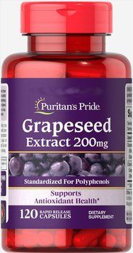 Спеціальний продукт Puritans Pride Grapeseed Extract 200 Mg 120 капсул (4384301574) 1060001391 фото