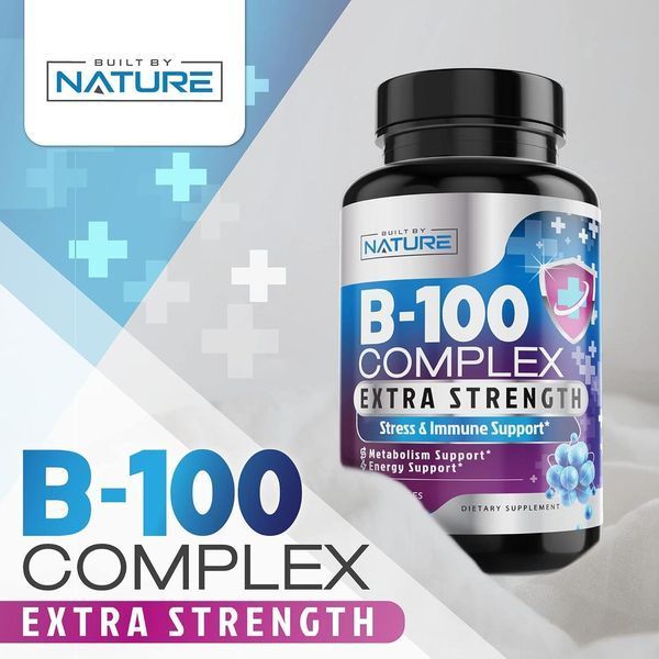 Добавка премиум-класса поддержка иммунитета, энергии и метаболизма Built by Nature Vitamin B Complex 60 капсул 4383187456 фото