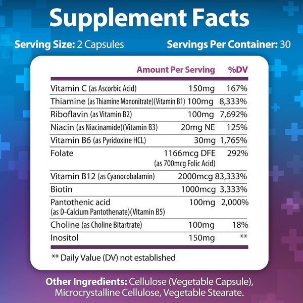 Добавка премиум-класса поддержка иммунитета, энергии и метаболизма Built by Nature Vitamin B Complex 60 капсул 4383187456 фото