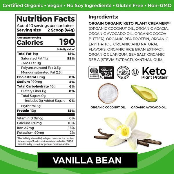 Orgain Keto Organic Plant Protein Powder 440 г (4384304080) 4384304080 фото