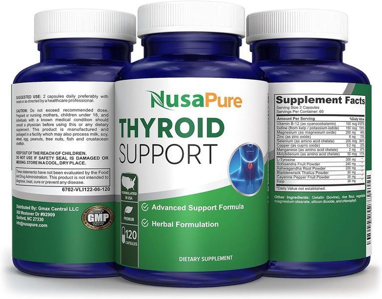 Домішка преміумкласу для підтримки щитоподібної залози NusaPure Thyroid Support 120 капсул 2262296119 фото