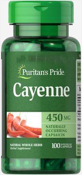 Спеціальний продукт Puritan's Pride Cayenne 450 mg 100 капсул (4384301516) 1060001337 фото