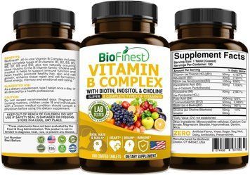 Комплексная добавка витамина B премиум-класса BioFinest Vitamin B Complex 180 таблеток 2246416335 фото