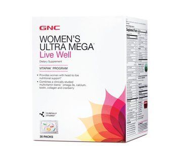 Вітаміни GNC women's Ultra Mega Live Well Vitapak 30 пакетів (4384303311) 1437160582 фото