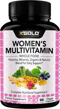Щоденні преміальні жіночі мультивітаміни X Gold Health Vegan Women's Daily Multivitamin 90 капсул 2190603584 фото
